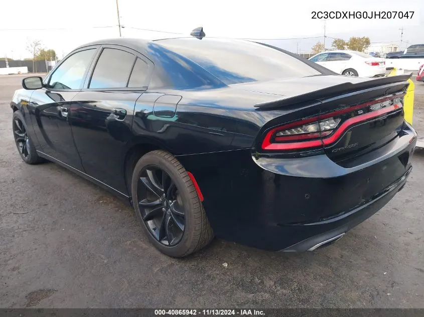 2018 Dodge Charger Sxt Plus Rwd VIN: 2C3CDXHG0JH207047 Lot: 40865942