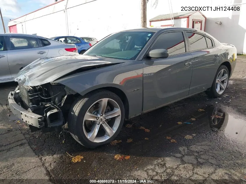 2018 Dodge Charger R/T Rwd VIN: 2C3CDXCT1JH124408 Lot: 40888373