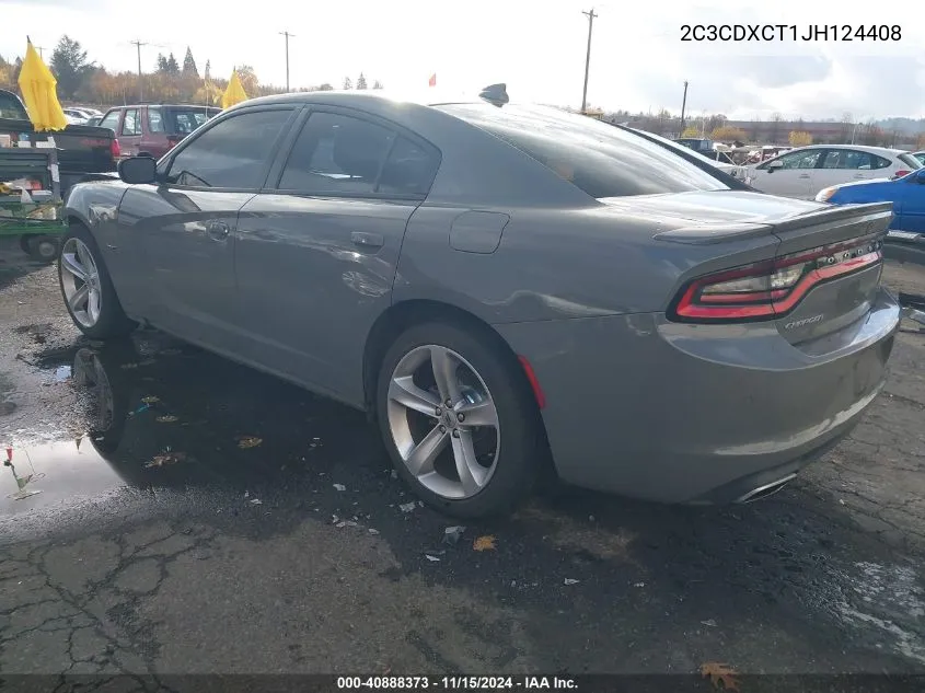 2018 Dodge Charger R/T Rwd VIN: 2C3CDXCT1JH124408 Lot: 40888373