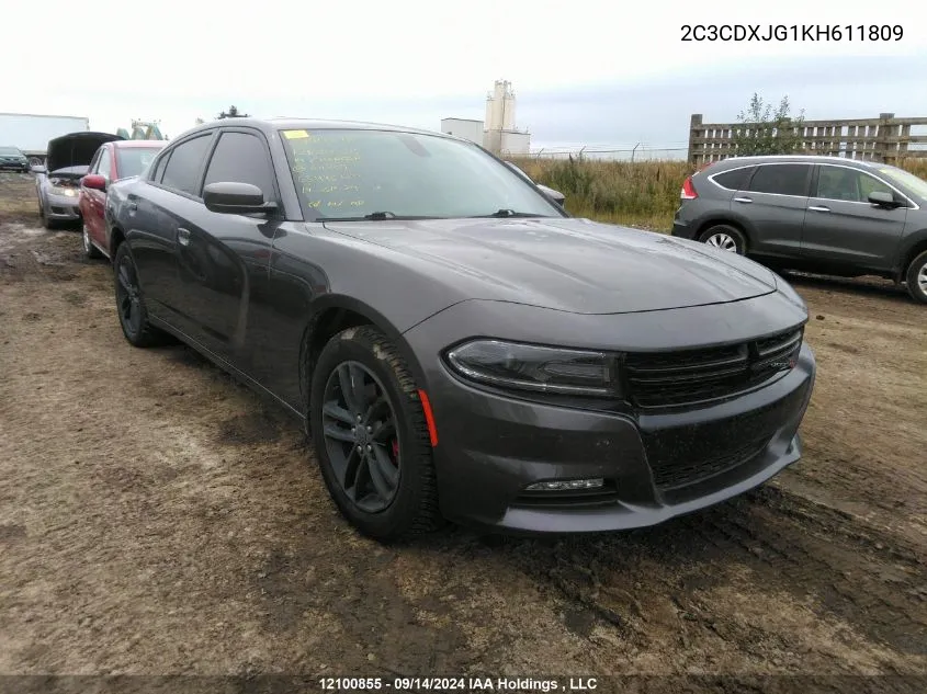 2019 Dodge Charger Sxt VIN: 2C3CDXJG1KH611809 Lot: 12100855