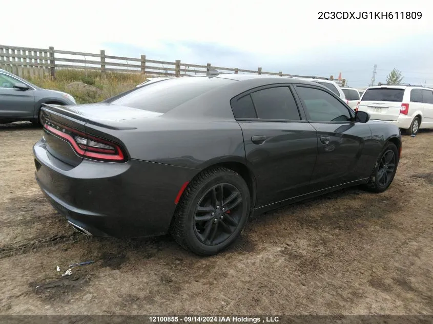 2019 Dodge Charger Sxt VIN: 2C3CDXJG1KH611809 Lot: 12100855