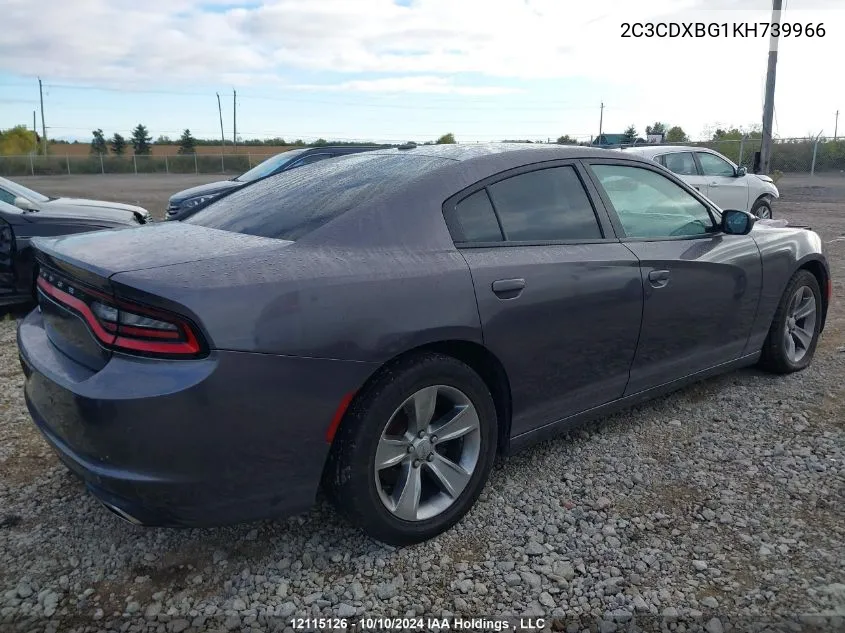 2019 Dodge Charger Sxt VIN: 2C3CDXBG1KH739966 Lot: 12115126