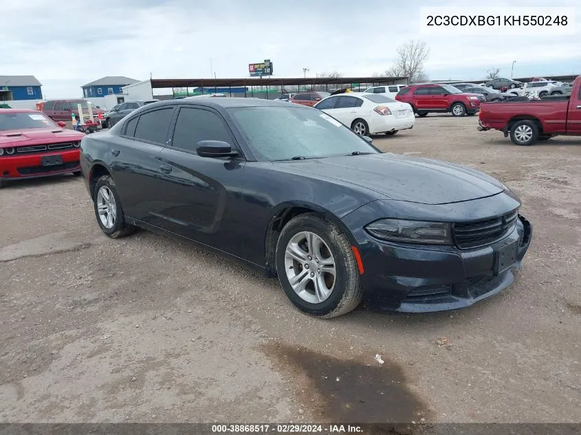 2C3CDXBG1KH550248 2019 Dodge Charger Sxt Rwd