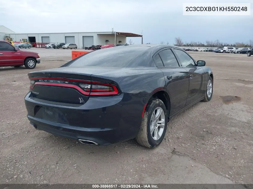 2C3CDXBG1KH550248 2019 Dodge Charger Sxt Rwd