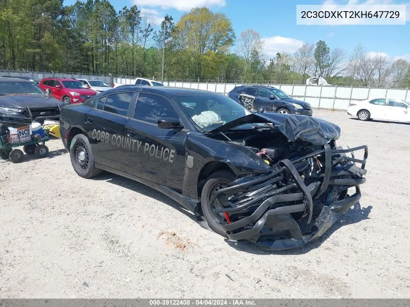 2019 Dodge Charger Police Awd VIN: 2C3CDXKT2KH647729 Lot: 39122408