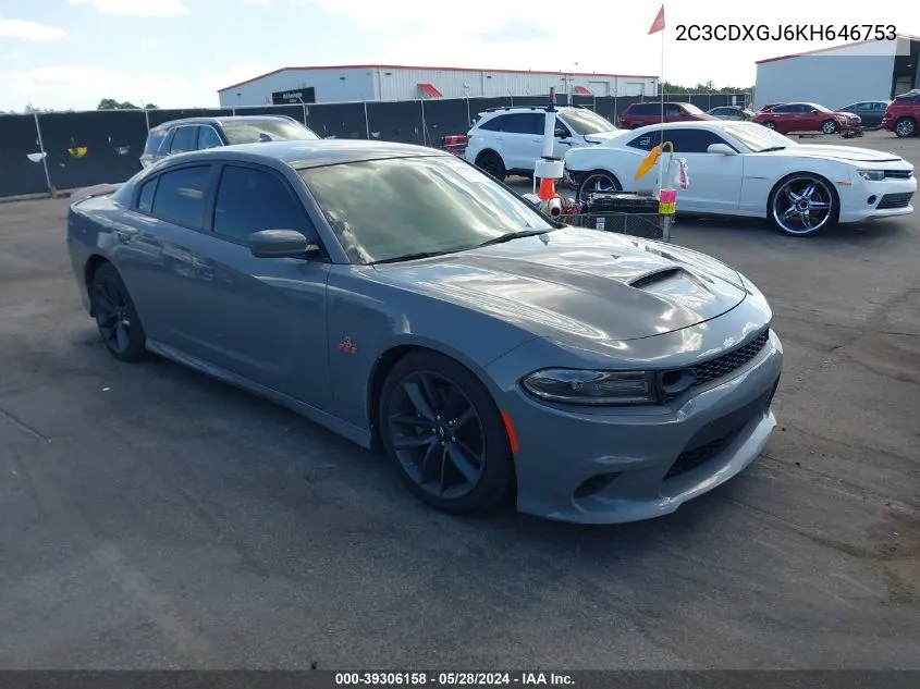 2019 Dodge Charger Scat Pack Rwd VIN: 2C3CDXGJ6KH646753 Lot: 39306158