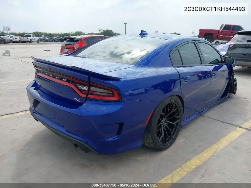 2019 Dodge Charger R/T Rwd VIN: 2C3CDXCT1KH544493 Lot: 39407750