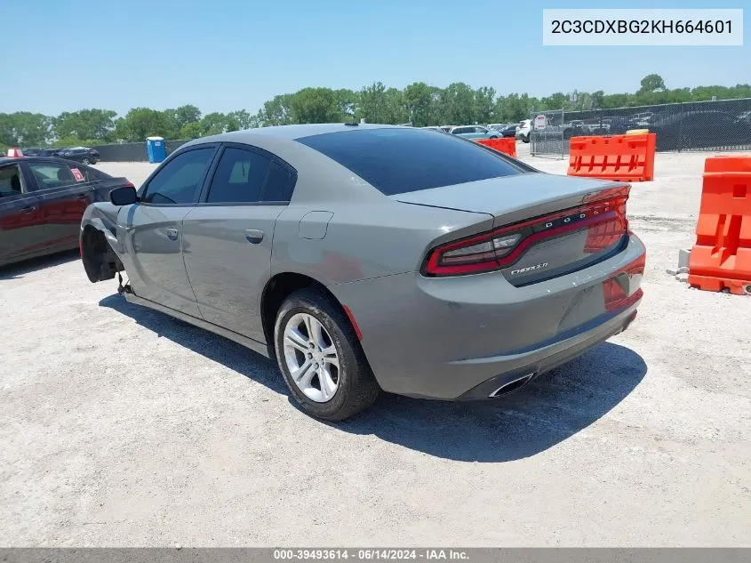 2019 Dodge Charger Sxt Rwd VIN: 2C3CDXBG2KH664601 Lot: 39493614