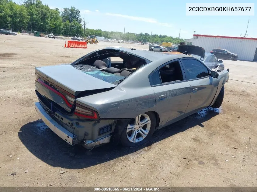 2019 Dodge Charger Sxt Rwd VIN: 2C3CDXBG0KH657677 Lot: 39518365