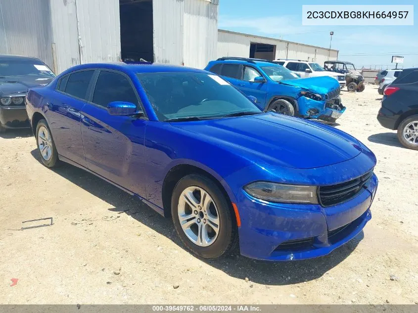 2019 Dodge Charger Sxt Rwd VIN: 2C3CDXBG8KH664957 Lot: 39549762