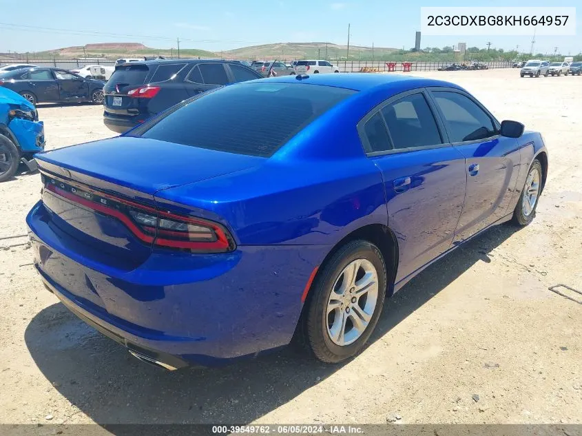 2C3CDXBG8KH664957 2019 Dodge Charger Sxt Rwd