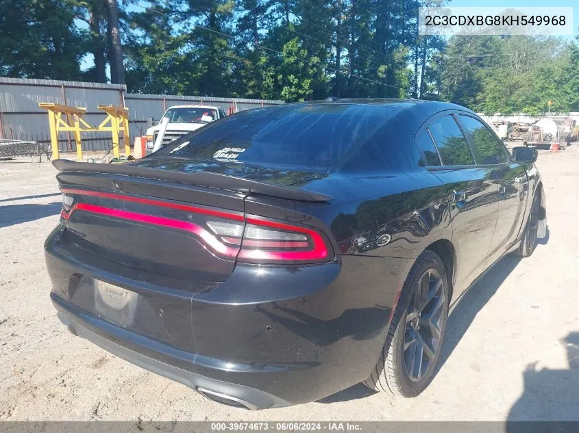 2C3CDXBG8KH549968 2019 Dodge Charger Sxt Rwd