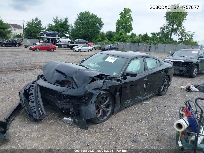 2019 Dodge Charger R/T Rwd VIN: 2C3CDXCT0KH757077 Lot: 39582620