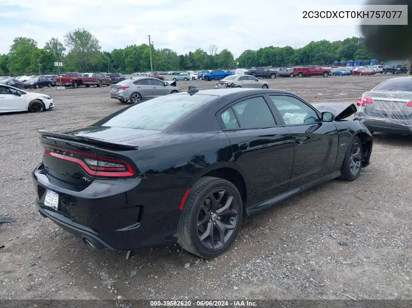 2019 Dodge Charger R/T Rwd VIN: 2C3CDXCT0KH757077 Lot: 39582620