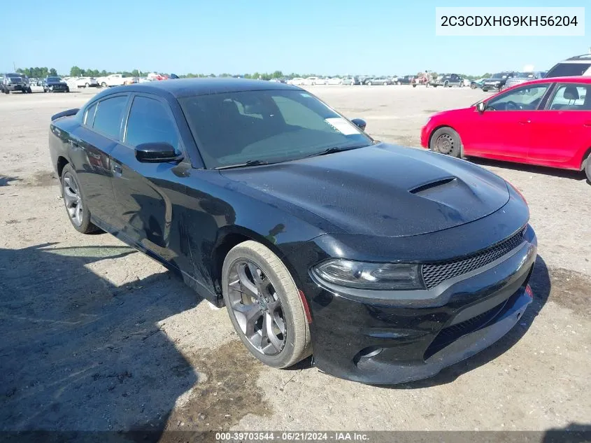 2019 Dodge Charger Gt VIN: 2C3CDXHG9KH56204 Lot: 39703544