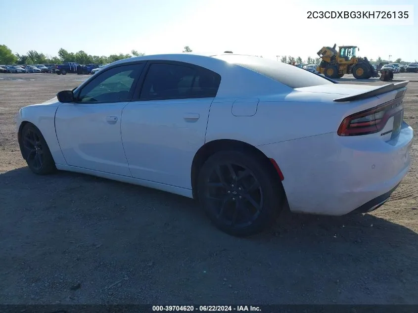 2C3CDXBG3KH726135 2019 Dodge Charger Sxt