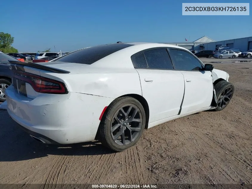 2C3CDXBG3KH726135 2019 Dodge Charger Sxt