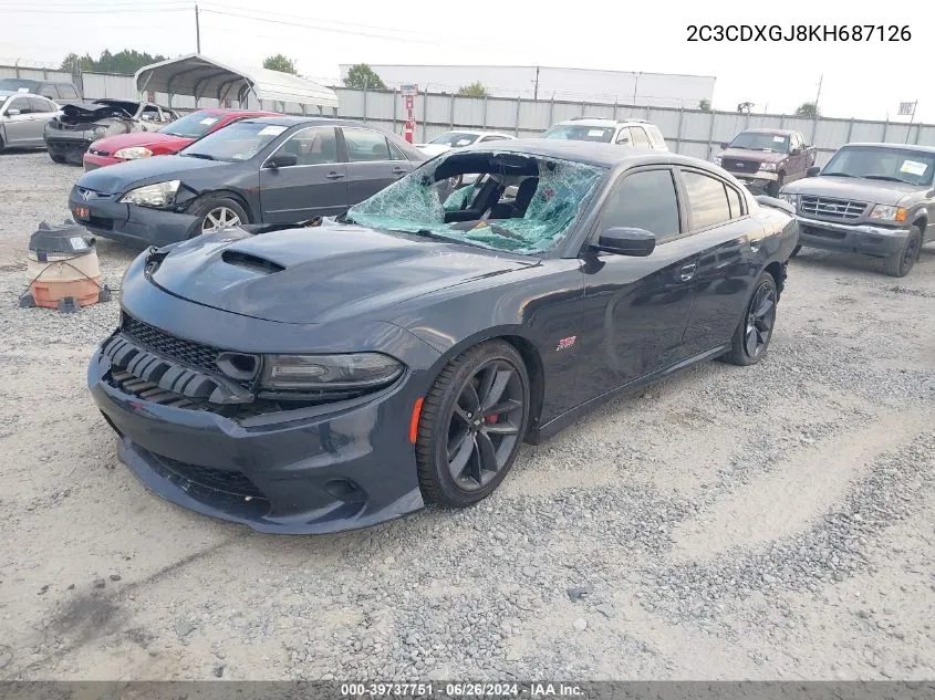 2019 Dodge Charger Scat Pack VIN: 2C3CDXGJ8KH687126 Lot: 39737751