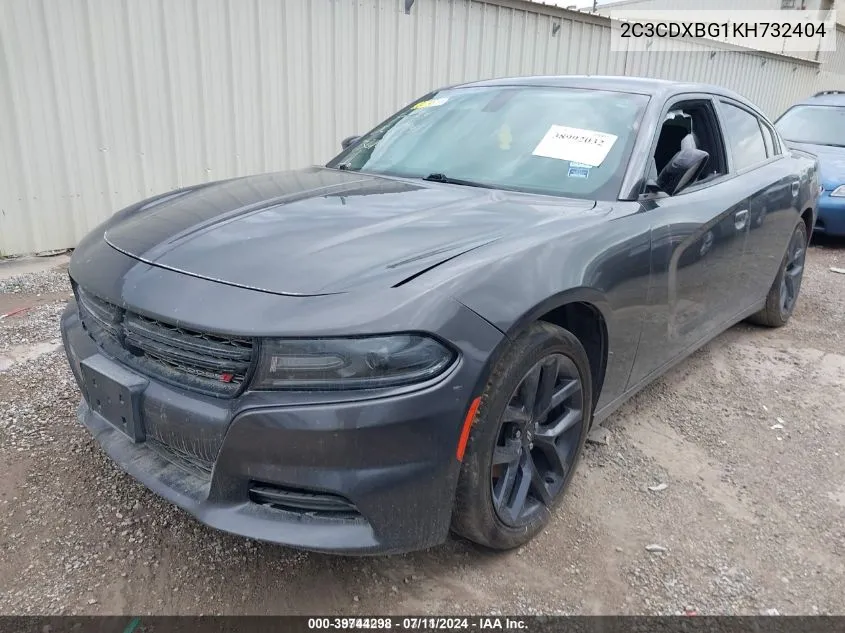 2019 Dodge Charger Sxt Rwd VIN: 2C3CDXBG1KH732404 Lot: 39744298