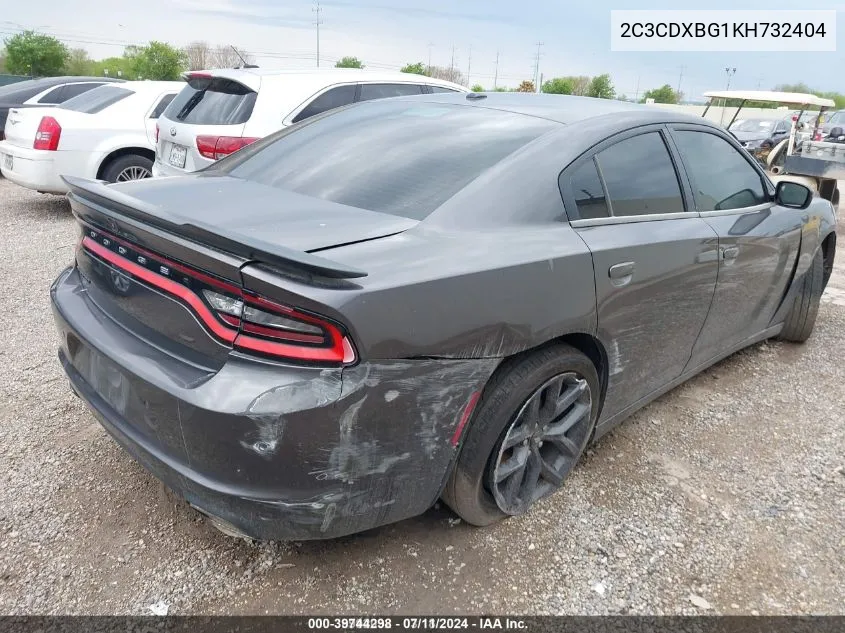 2019 Dodge Charger Sxt Rwd VIN: 2C3CDXBG1KH732404 Lot: 39744298