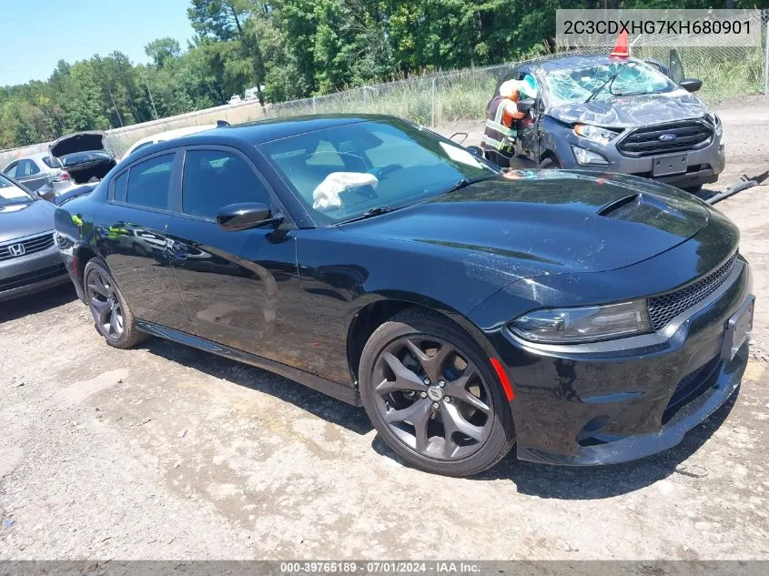 2C3CDXHG7KH680901 2019 Dodge Charger Gt Rwd