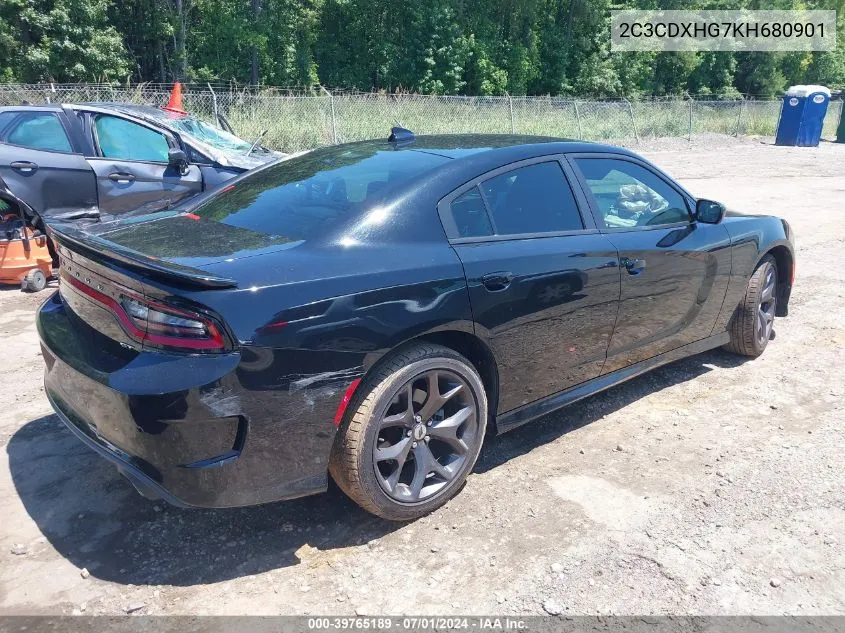 2019 Dodge Charger Gt Rwd VIN: 2C3CDXHG7KH680901 Lot: 39765189