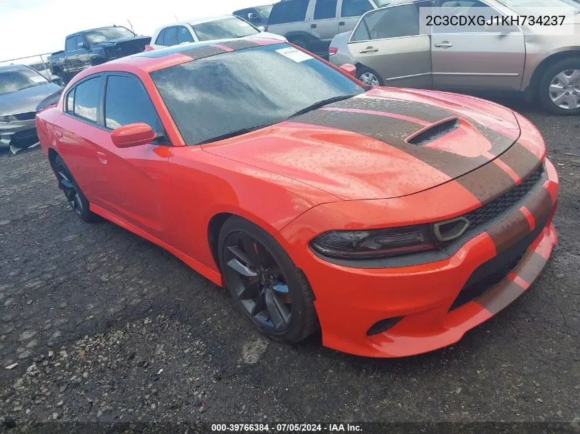 2019 Dodge Charger Scat Pack Rwd VIN: 2C3CDXGJ1KH734237 Lot: 39766384