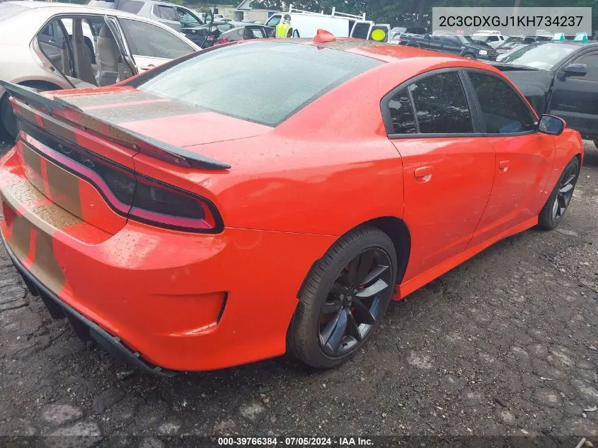 2019 Dodge Charger Scat Pack Rwd VIN: 2C3CDXGJ1KH734237 Lot: 39766384