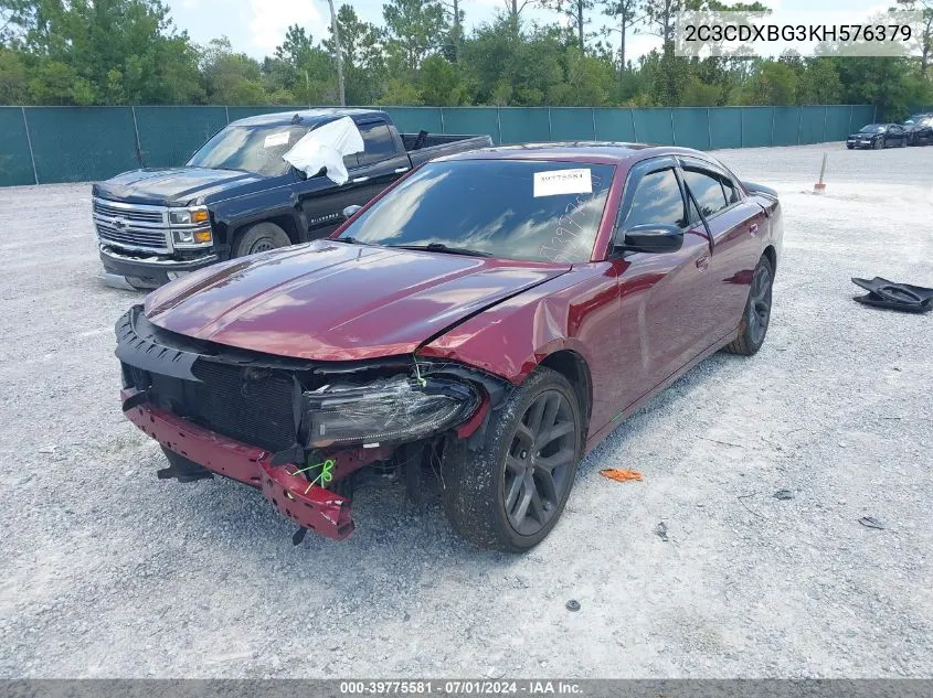 2C3CDXBG3KH576379 2019 Dodge Charger Sxt Rwd