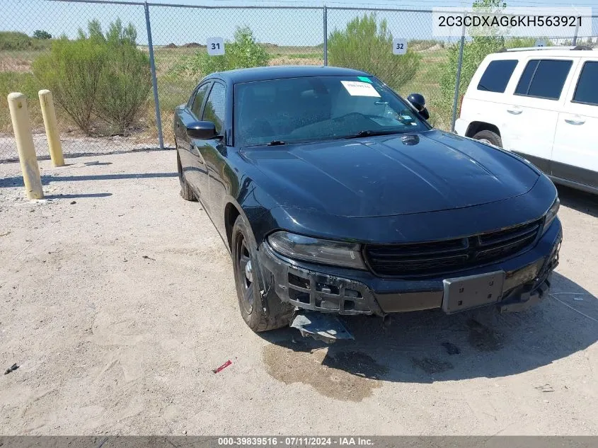 2019 Dodge Charger Police Rwd VIN: 2C3CDXAG6KH563921 Lot: 39839516