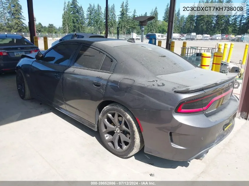 2C3CDXCT7KH738008 2019 Dodge Charger R/T Rwd