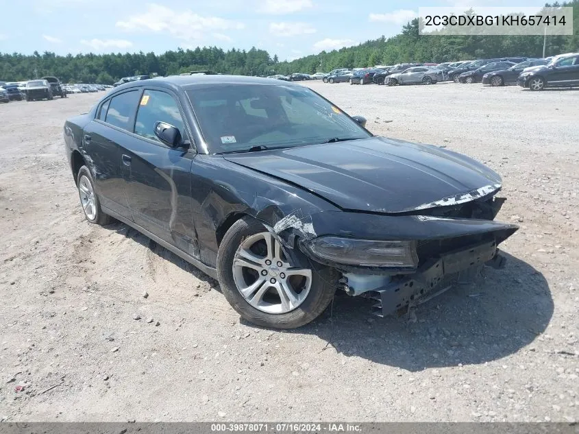 2C3CDXBG1KH657414 2019 Dodge Charger Sxt Rwd