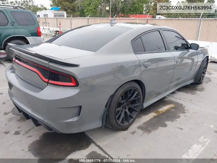 2019 Dodge Charger Scat Pack Rwd VIN: 2C3CDXGJ7KH563994 Lot: 39881776