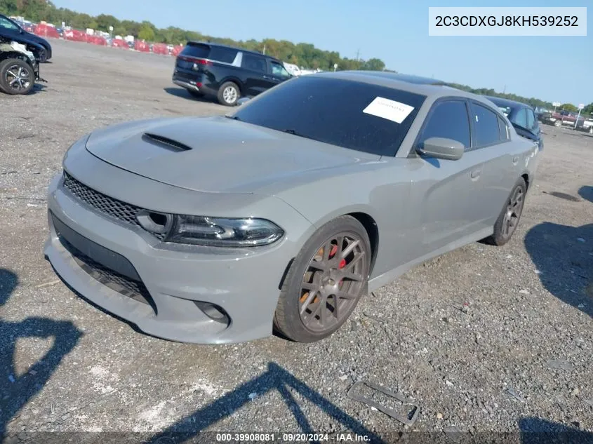 2019 Dodge Charger Scat Pack Rwd VIN: 2C3CDXGJ8KH539252 Lot: 39908081