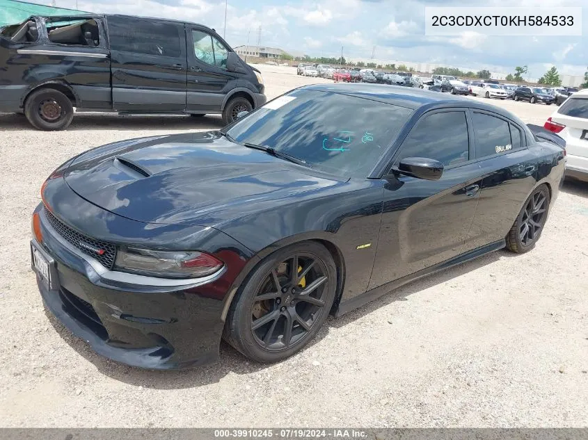 2019 Dodge Charger R/T Rwd VIN: 2C3CDXCT0KH584533 Lot: 39910245