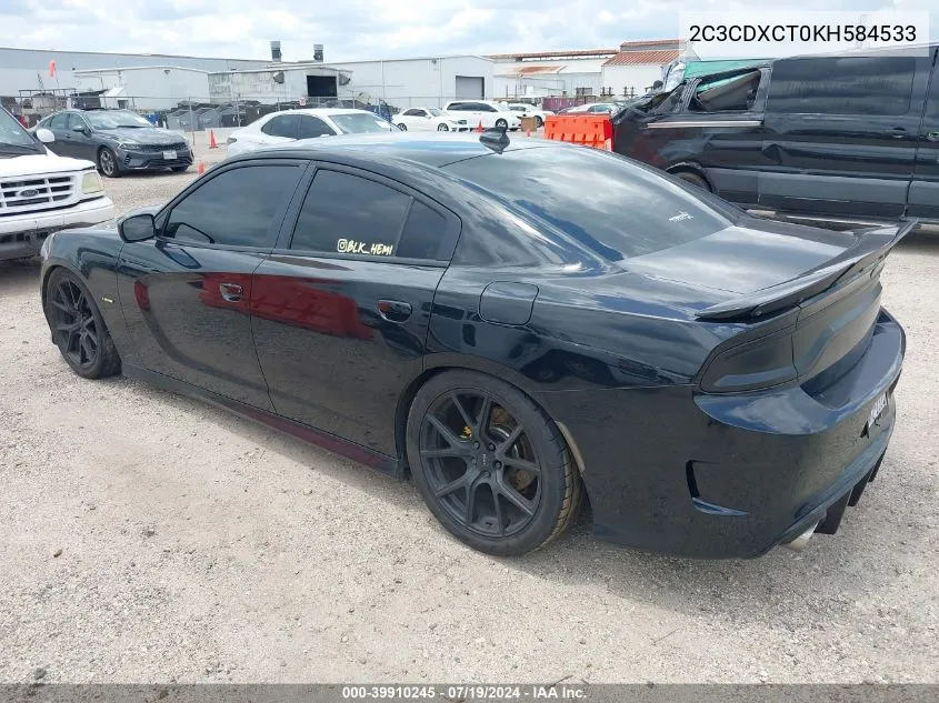 2019 Dodge Charger R/T Rwd VIN: 2C3CDXCT0KH584533 Lot: 39910245