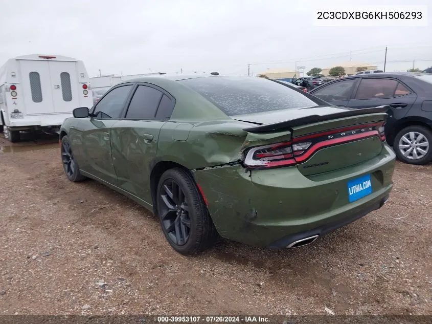 2019 Dodge Charger Sxt VIN: 2C3CDXBG6KH506293 Lot: 39953107