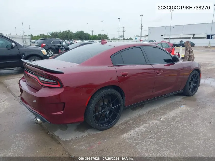 2C3CDXCT9KH738270 2019 Dodge Charger R/T Rwd