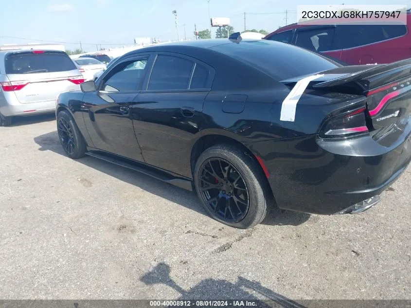 2C3CDXJG8KH757947 2019 Dodge Charger Sxt Awd