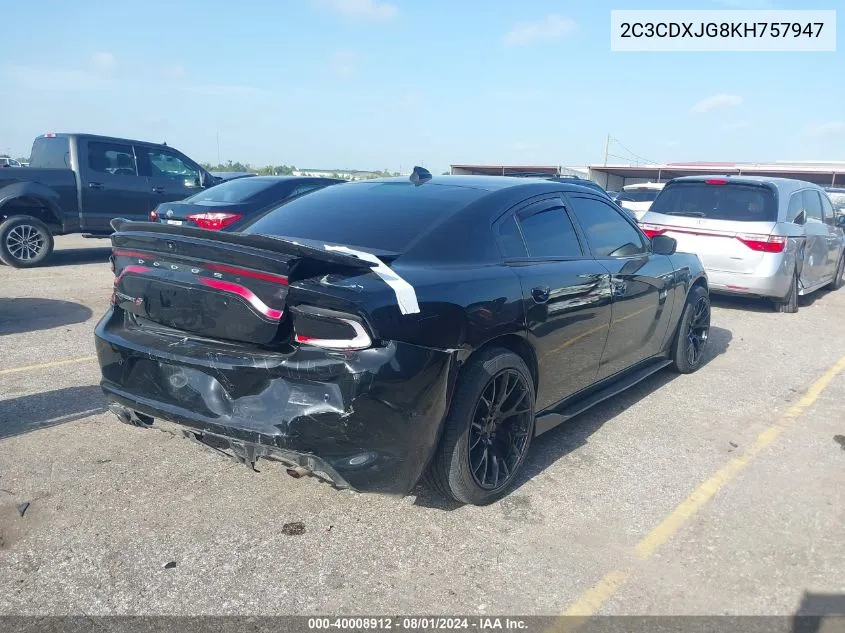 2019 Dodge Charger Sxt Awd VIN: 2C3CDXJG8KH757947 Lot: 40008912