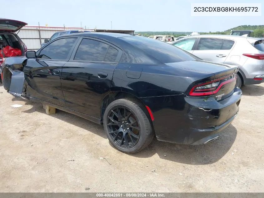 2019 Dodge Charger Sxt Rwd VIN: 2C3CDXBG8KH695772 Lot: 40042851