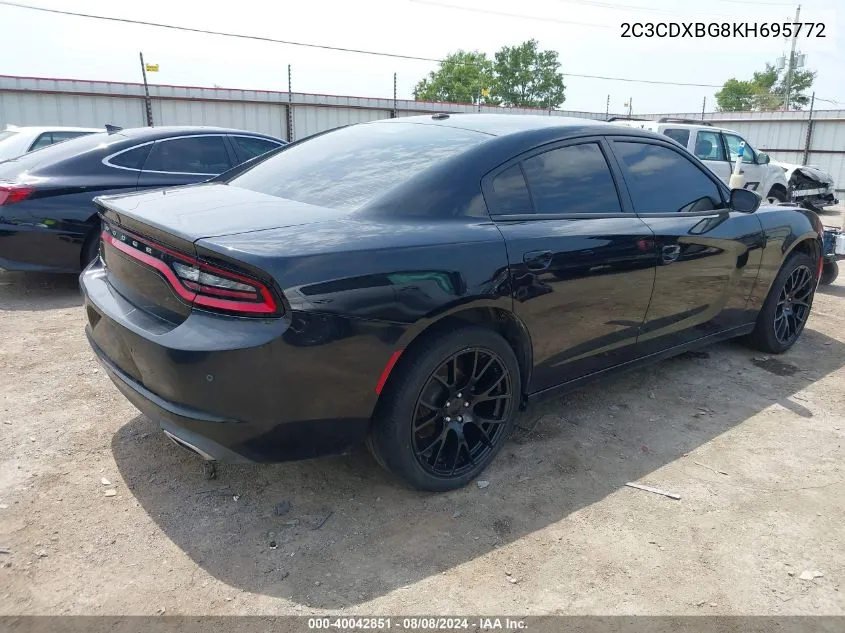 2019 Dodge Charger Sxt Rwd VIN: 2C3CDXBG8KH695772 Lot: 40042851