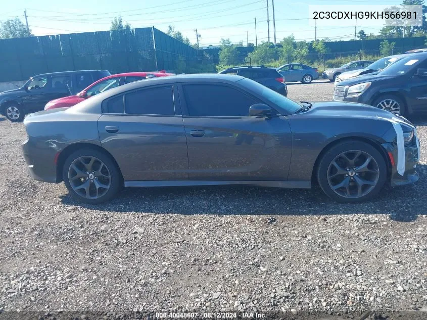 2C3CDXHG9KH566981 2019 Dodge Charger Gt Rwd