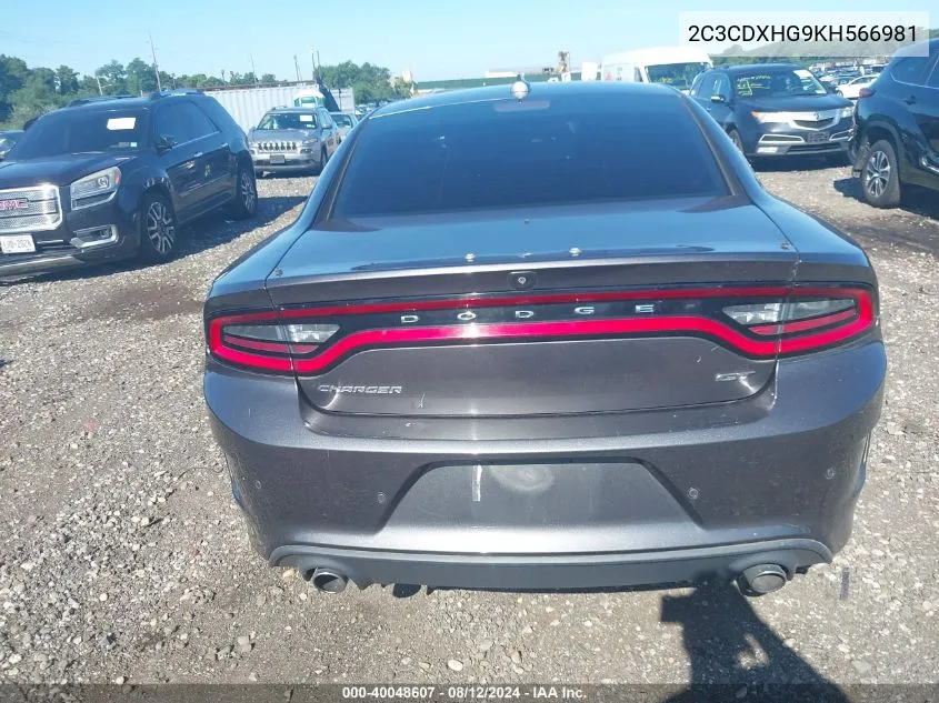 2019 Dodge Charger Gt Rwd VIN: 2C3CDXHG9KH566981 Lot: 40048607