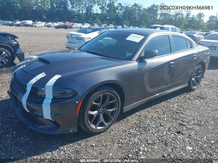 2C3CDXHG9KH566981 2019 Dodge Charger Gt Rwd