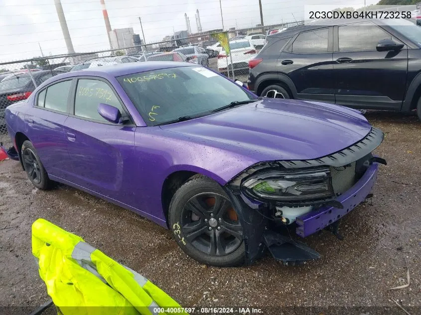 2C3CDXBG4KH723258 2019 Dodge Charger Sxt Rwd