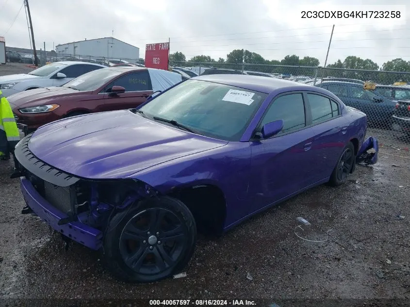 2C3CDXBG4KH723258 2019 Dodge Charger Sxt Rwd