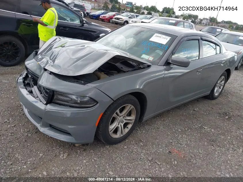 2019 Dodge Charger Sxt Rwd VIN: 2C3CDXBG4KH714964 Lot: 40087214