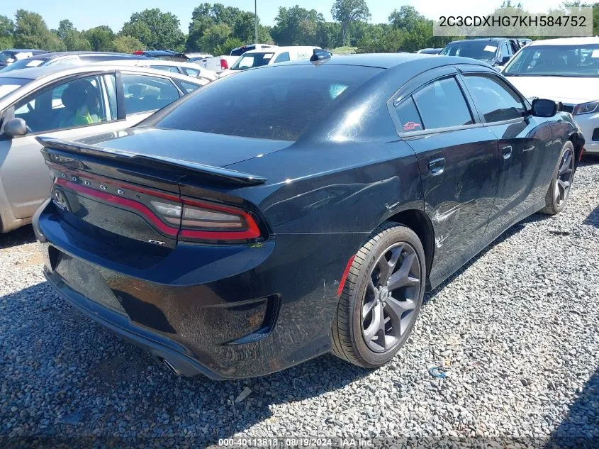 2C3CDXHG7KH584752 2019 Dodge Charger Gt Rwd