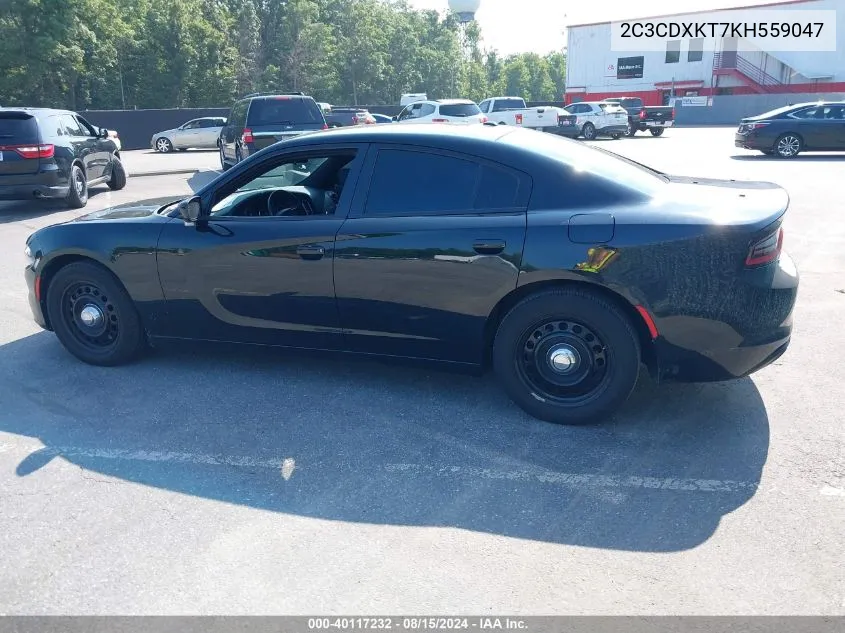 2019 Dodge Charger Police VIN: 2C3CDXKT7KH559047 Lot: 40117232